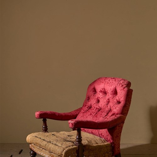 19Th Century English Country House Open Armchair