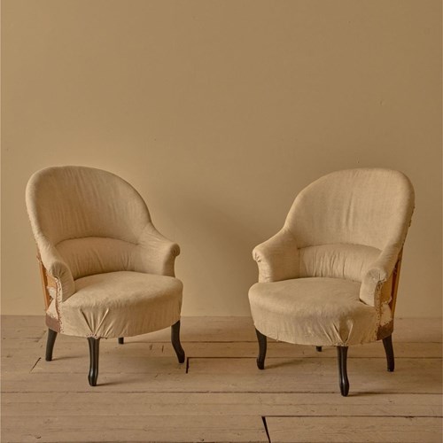 Pair Of Neatly Proportioned Napoleon III Tub Chairs