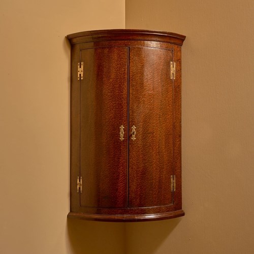 Georgian Plum Pudding Mahogany Corner Cupboard