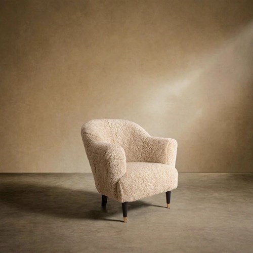 The 'Milo' Sheep Wool Armchair