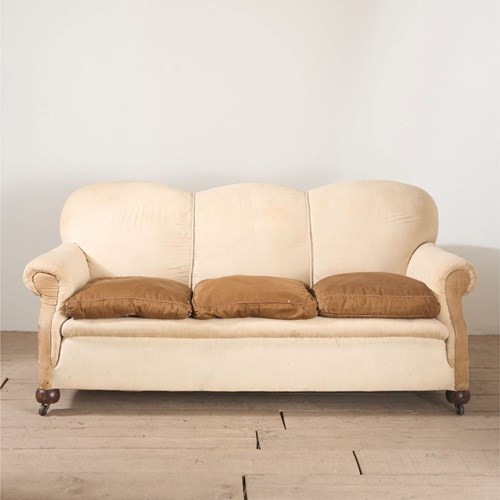 Early 20Th Century Scalloped Back Country House Sofa
