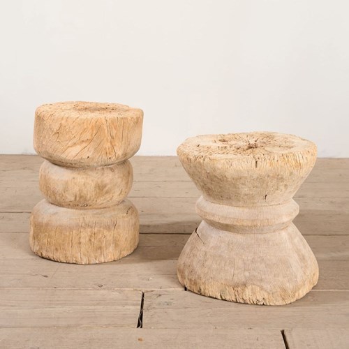 Pair Of 19Th Century Rustic Wood Side Tables