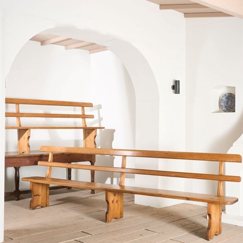 Pair Of 3.1M 19Th Century Pine Benches