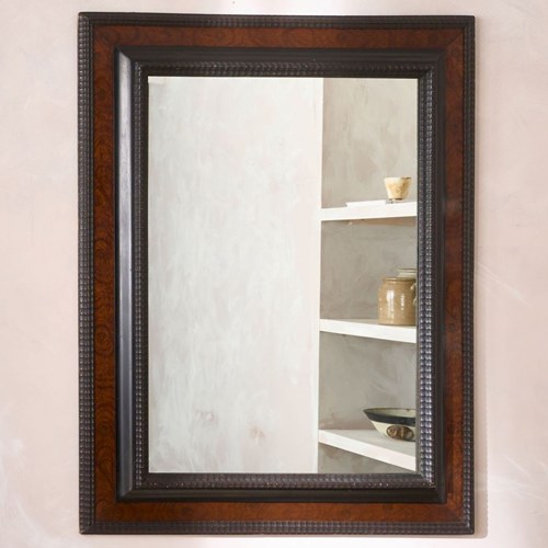 Very Large 19Th Century Ebonised And Walnut Italian Mirror