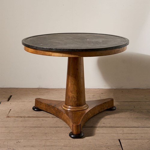 19Th Century Fossil Marble And Mahogany Gueridon Table