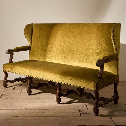 18Th Century French Carved Frame Hall Bench