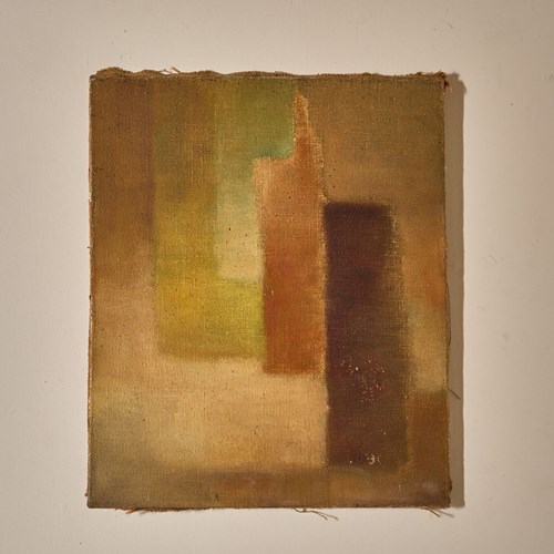 Mid 20Th Century Oil On Canvas Abstract Painting - Green