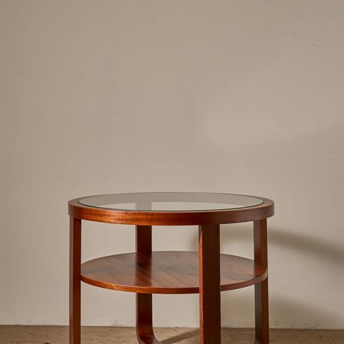 Art Deco Teak And Glass Two Tiered Coffee Table