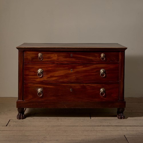 19Th Century Mahogany Paw Footed Chest Of Drawers