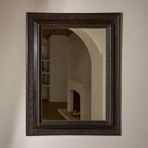 Very Large 19Th Century Ebonised Italian Wall Mirror - No4