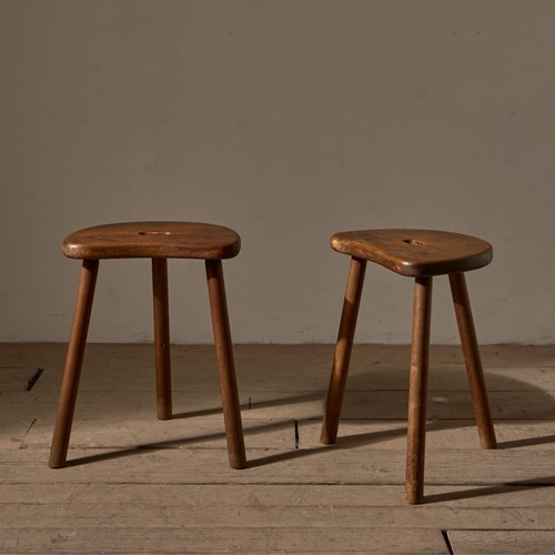 Pair Of 19Th Century Pine Vernacular Stools
