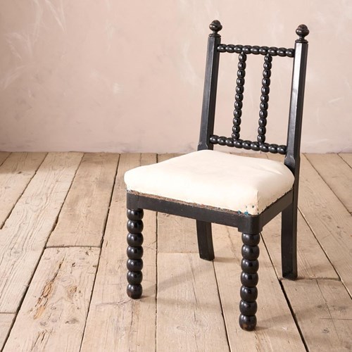 19Th Century Ebonised Bobbin Turned Side Chair