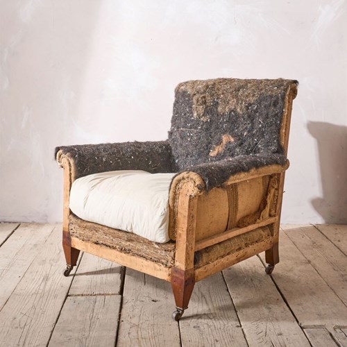 19Thc English Square Back Country House Armchair