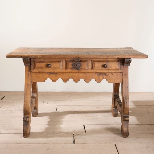 18Th Century Spanish Elm Writing Table