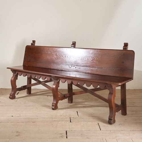 19Th Century Spanish Baroque Hall Bench
