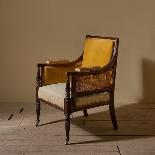 19Th Century Mahogany Reeded Library Chair