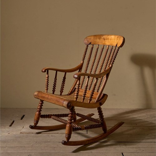 19Th Century Bobbin Turned Rocking Chair