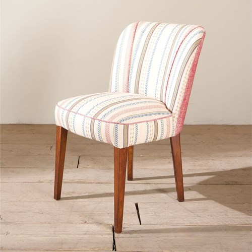 Mid 20Th Century Desk Chair In Striped Fabric