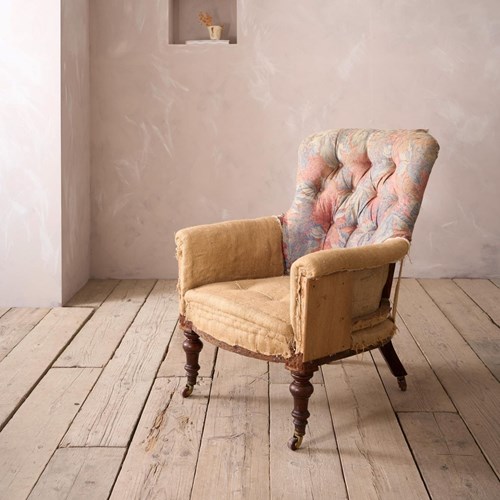 Early Victorian Buttoned Back Country House Armchair