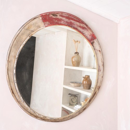 20Th Century Flat Plate Industrial Railway Mirror