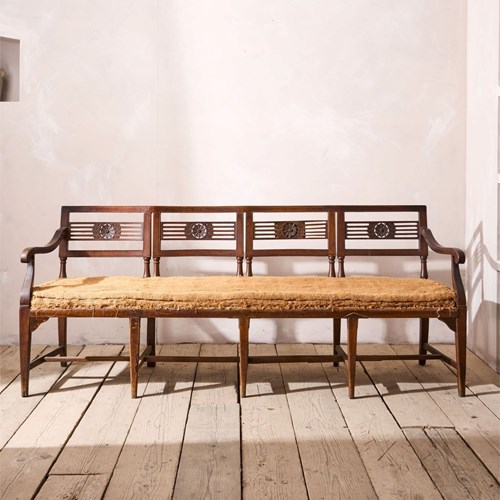 19Th Century Neoclassical Italian Hall Bench - 4 Seater