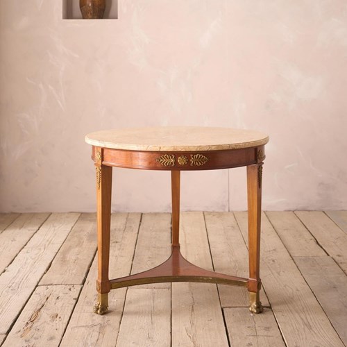 19Th Century French Empire Marble Gueridon Table