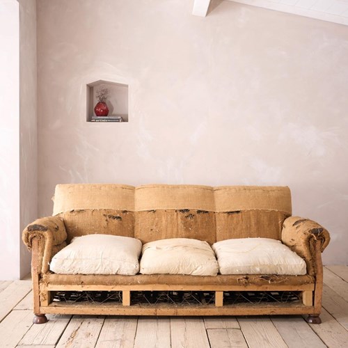 Early 20Th Century Square Back Country House Sofa