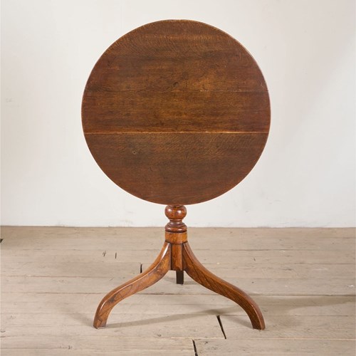 18Th Century Oak And Elm Tilt Top Wine Table