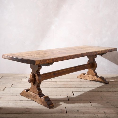 Exceptional 18Th Century Two Plank Walnut Dining Table