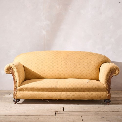 C.1900 Curved Back English Country House Sofa