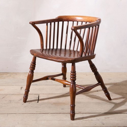 Rare C.1800 Ash & Elm Low Back Windsor Chair