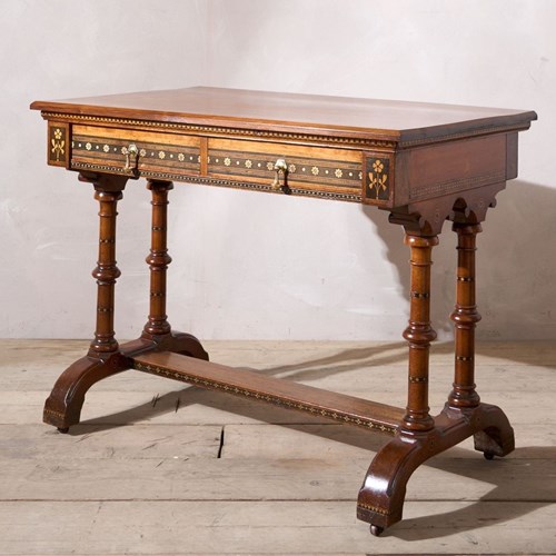 19Th Century Aesthetic Movement Writing Table In The Manner Of Charles Bevan