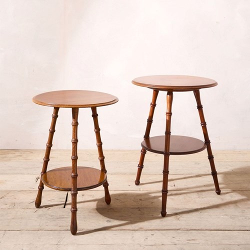 Pair Of Early 20Th Century Faux Bamboo Side Tables