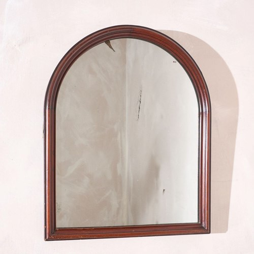 19Th Century Arched Mahogany Wall Mirror