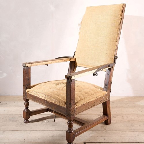 Large 18Th Century French Walnut Reclining Armchair