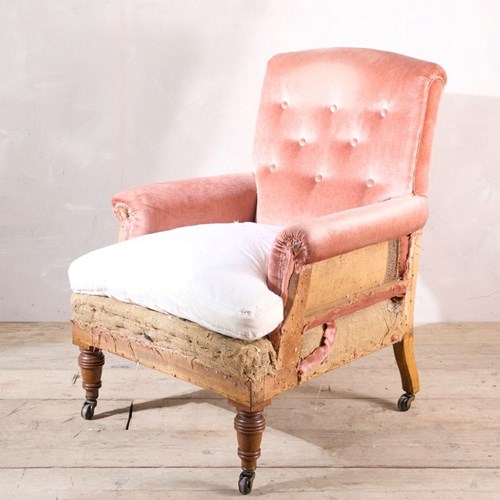 19Th Century Buttoned Back Country House Armchair