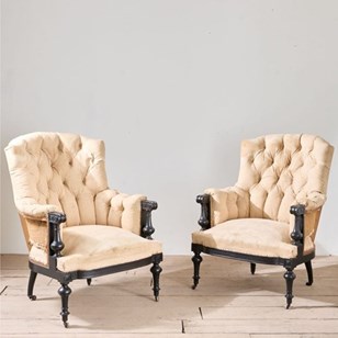 Pair Of Napoleon III Large Buttoned...