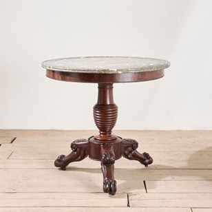 19Th Century Mahogany And Grey Marb...