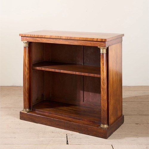 19Th Century Early Victorian Mahogany Columned Library Book Case