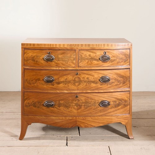 Early 20Th Century Bow Fronted Mahogany Chest Of Drawers