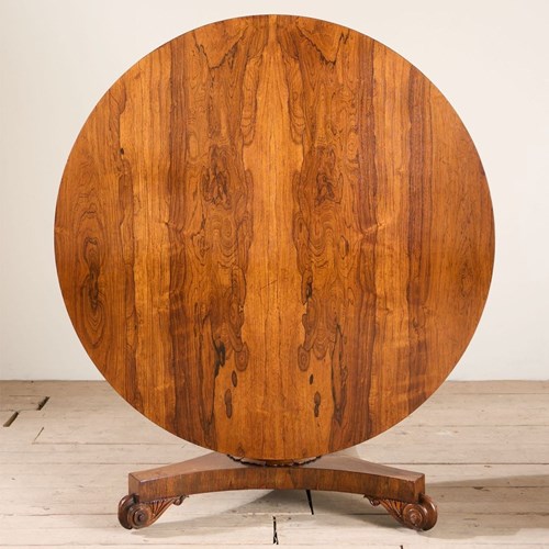 19Th Century William IV Rosewood Tilt Top Centre Table