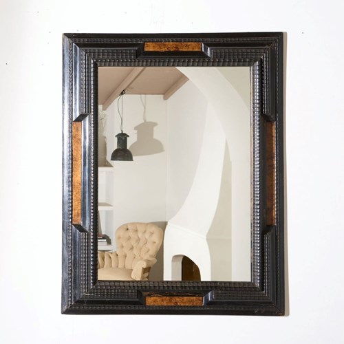 19Th Century Ebonised And Faux Tortoiseshell Italian Mirror - 1