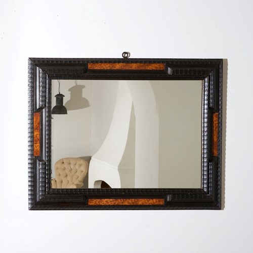 19Th Century Ebonised And Faux Tortoiseshell Italian Mirror - 2