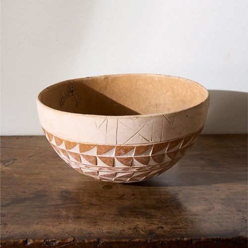 20Th Century African Carved Gourd Bowl - No 3