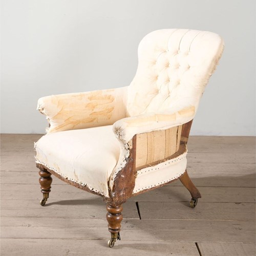 Early Victorian Buttoned Back Country House Armchair
