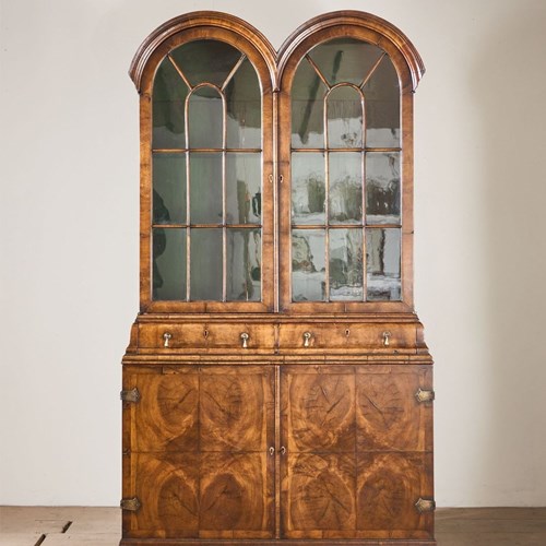 19Th Century George I Style Double Arched Walnut Cabinet