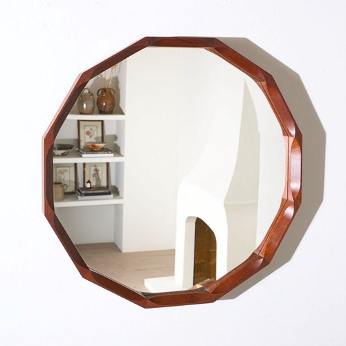 Mid 20Th Century Teak Wall Mirror By Dino Cavalli (3 Available)