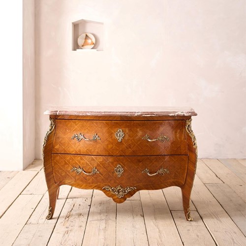 19Th Century Red Marble And Kingwood Chest Of Drawers