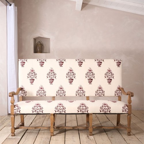 19Th Century French Oak Bench Upholstered In Vaas By Emma Grant