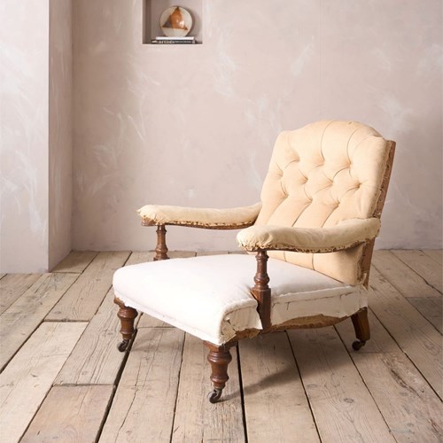 19Th Century Deep Seated Country House Open Armchair